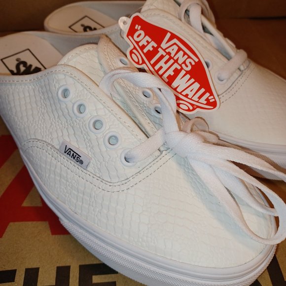 Vans Authentic Men's 3.5/Women's 5 Mule White (Blanc) Leather Python-VN0A54F77NR - Picture 1 of 12